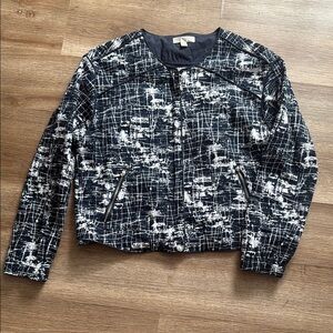 Kenar cotton/spandex navy blue bomber jacket